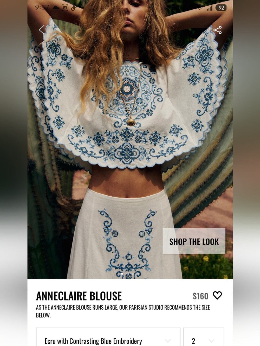 NWT Sézane Anneclaire Blouse